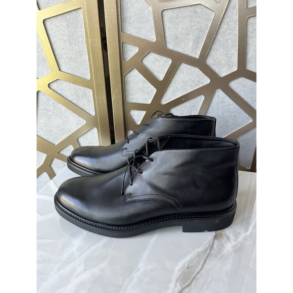 New ECCO Metropole London Black Leather Men Boots Chukka Sz 46 Us 12 12.5 main image 7